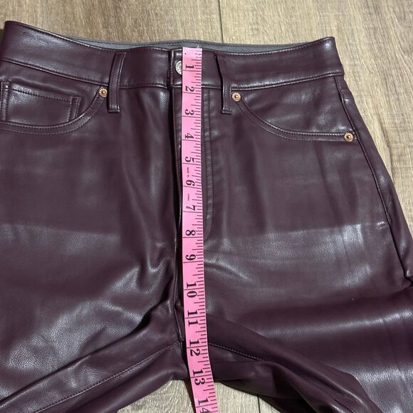 EXPRESS Modern Straight Super High Rise Faux Leather Pants Size 4 - Picture 10 of 14
